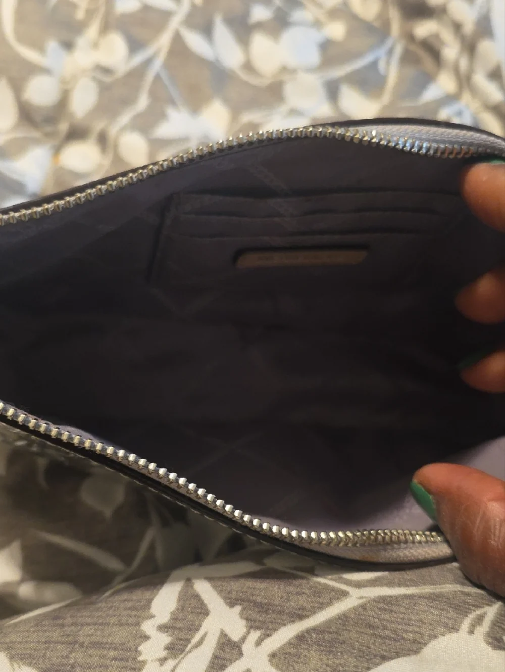 Michael Kors Silver Embossed MK Metallic Wristlet - Picture 4 of 4